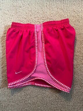Nike Tempo Athletic Shorts • Size X-Small • Pink Gingham
